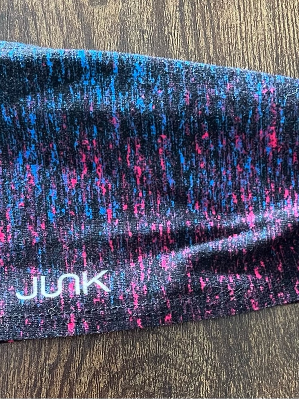 JUNK BIG BANG LITE Athletic Headband — Black with Pink & Blue Speckle